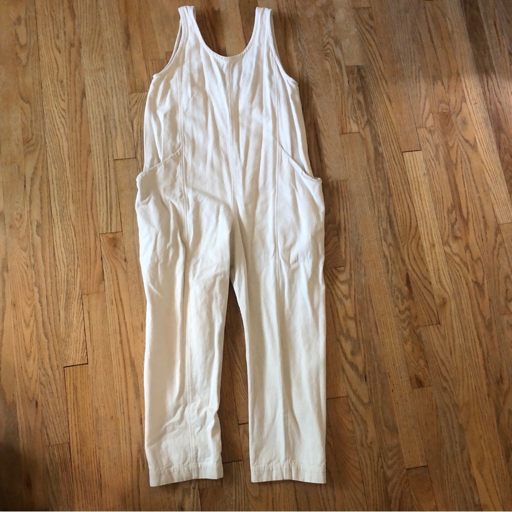 Elizabeth Suzann Natural Denim Clyde Jumpsuit, Minimalist Design